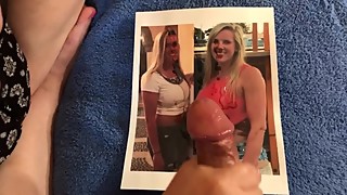 Wife stroking my cock to cum tribute a hot blonde with big tits -Custom Req
